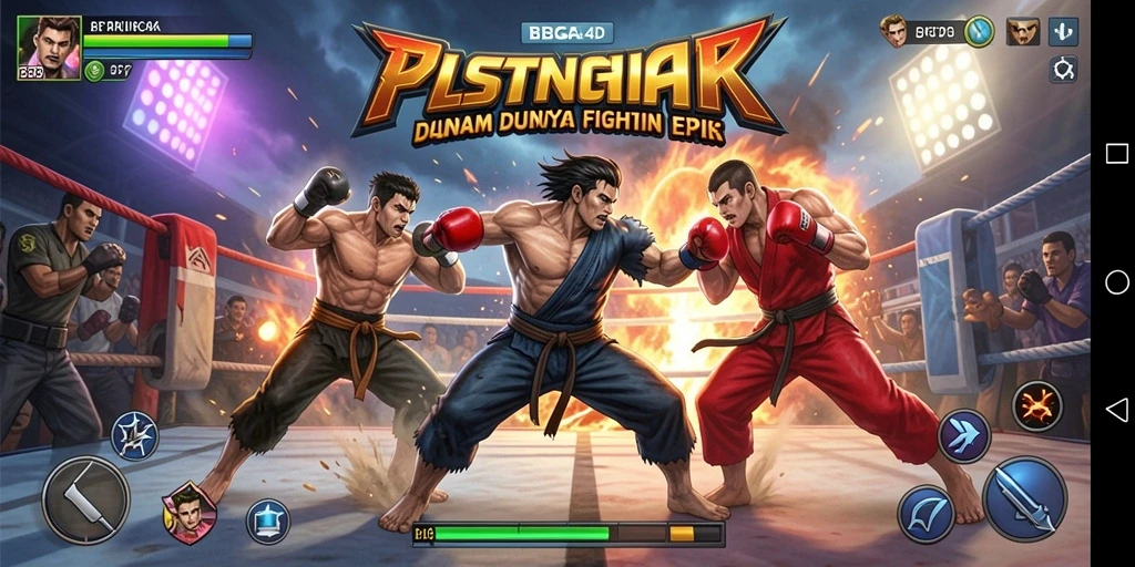 Screenshot utama BBCA4D menampilkan aksi pertarungan yang mendebarkan.