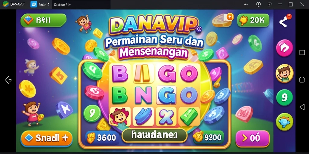 Screenshot utama DANAVIP menampilkan pengalaman bermain Bingo yang seru.