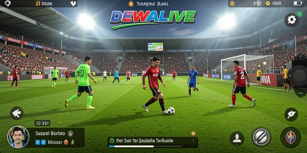 Gameplay menarik dari DEWALIVE dengan aksi sepak bola yang mendebarkan.