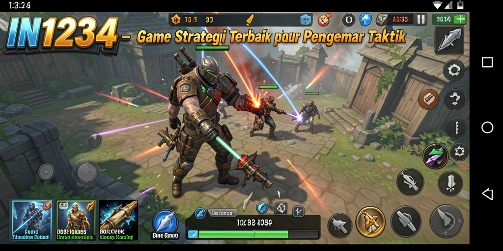 Tangkapan layar dari gameplay strategis IN1234 yang menegangkan.