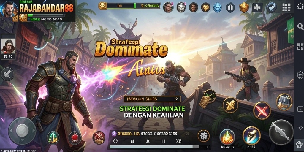Screenshot gameplay RAJABANDAR88 yang menunjukkan strategi seru dalam pertempuran.